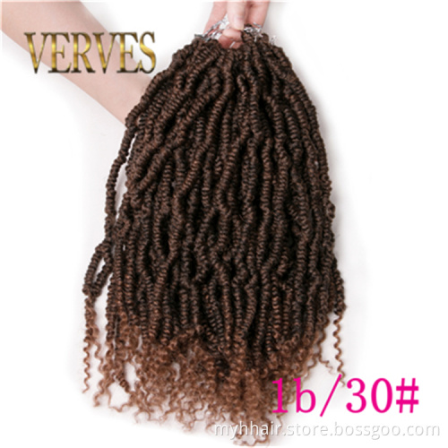 Spring Twist culry kinky Crochet Braid Hair Extensions 12 inch,24 strands/pack Synthetic ombre braiding hair Pre-twist